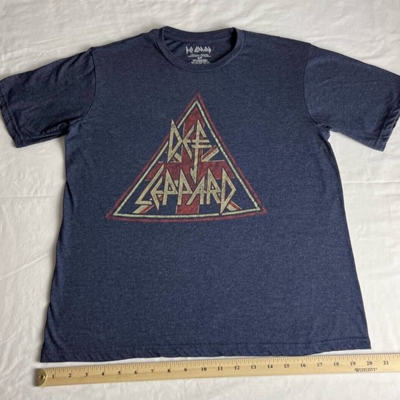 Def Lepperd T-Shirt Women Small Blue Crew Neck Graphic Cotton Blend Short Sleeve - Picture 4 of 10